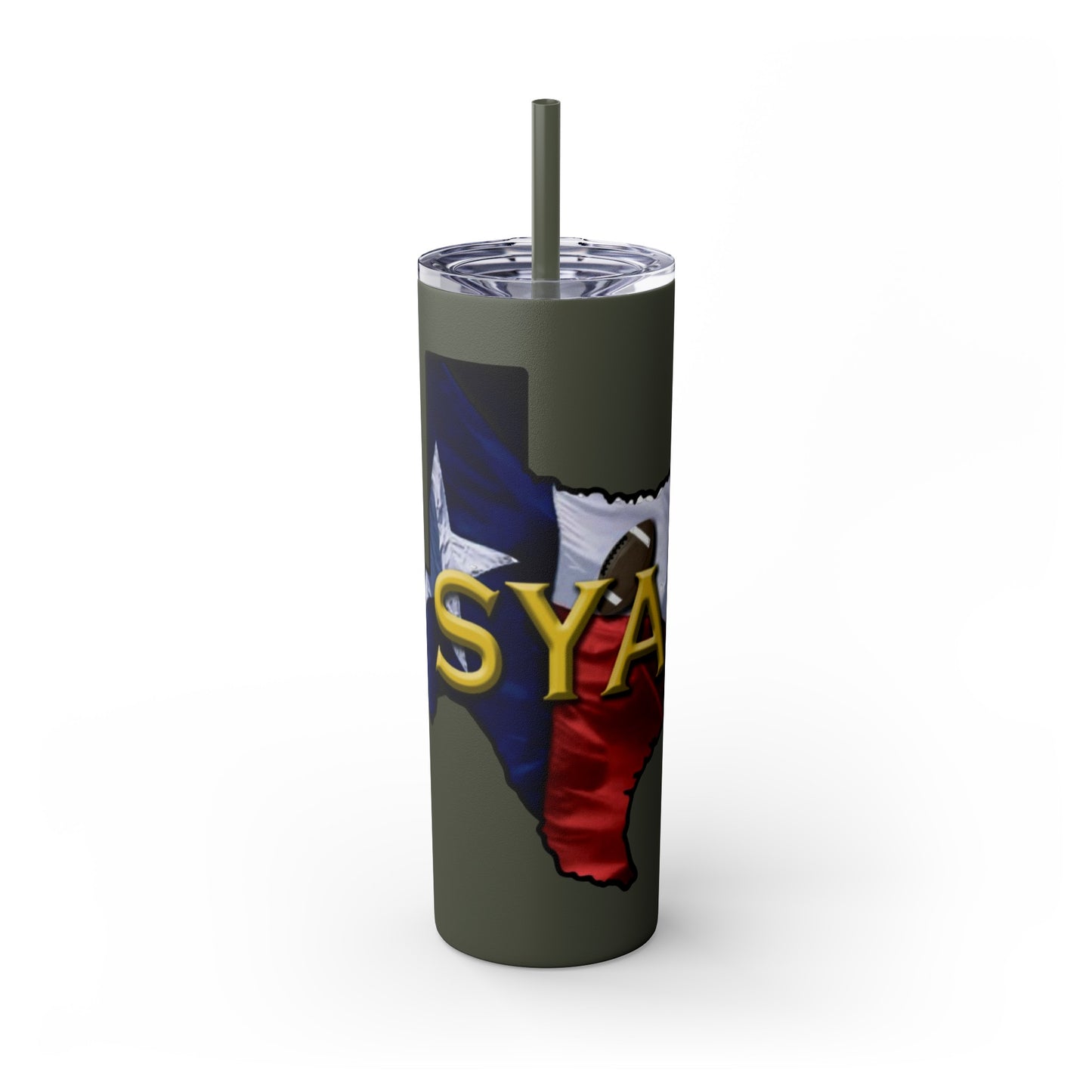 SYA Skinny Tumbler with Straw, 20oz