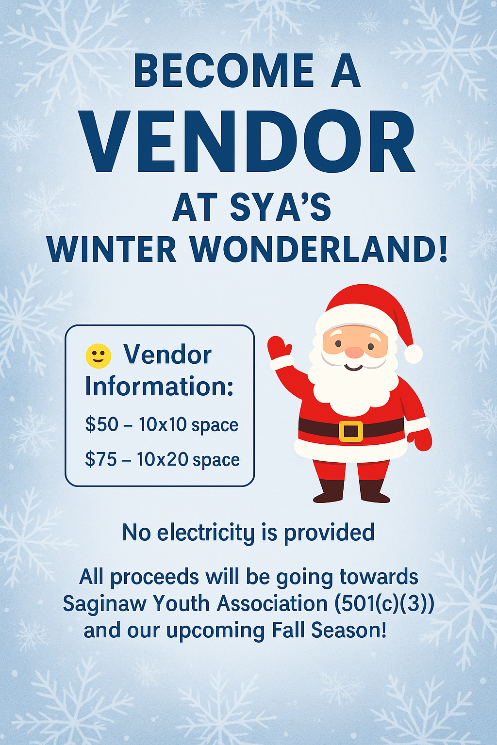 SYA Vendor Signup - Winter Wonderland